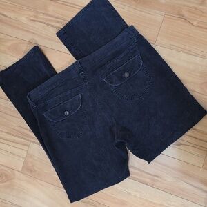 Vintage Y2K Old Navy Corduroy Navy Blue Jeans Sz 16 Flare Boot